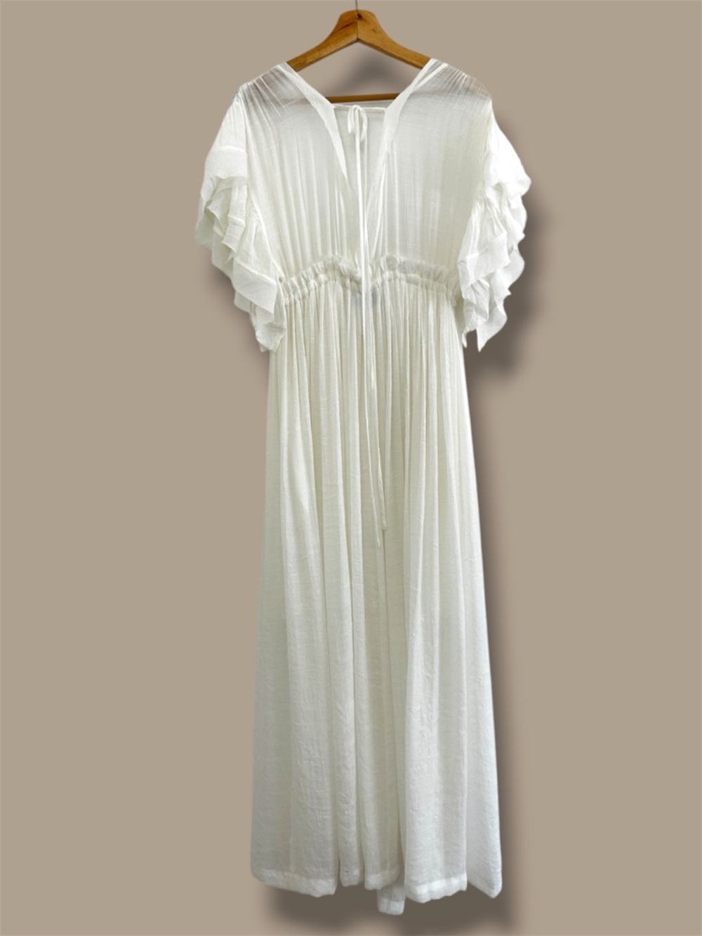 SWEET LOVELY By Jen Size L White Bohemian Maxi Dress - Picture 6 of 10